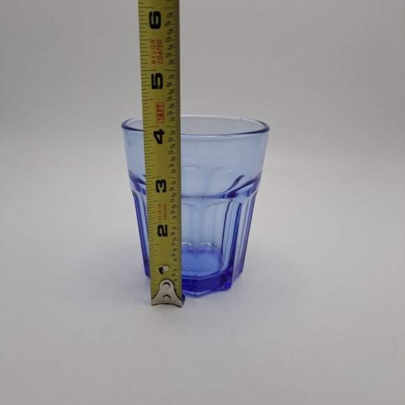 Ikea 9 Panel Tumbler Drinking Glass Blue France - Picture 7 of 9